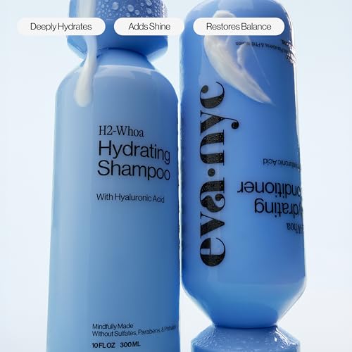 Image of Eva NYC Hyaluronic Acid Hydrating Conditioner - Adds Moisture, Softness and Shine - Deep Conditioner for Dry Hair - 48 Hour Hydration - Restore Moisture for All Hair Types - Jasmine Scent - 10 fl oz