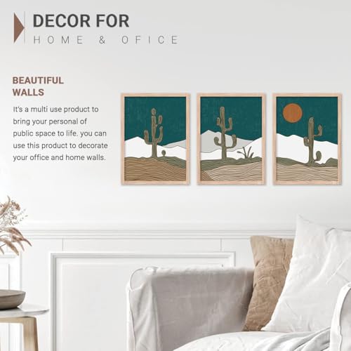 Image of kotart Modern Framed Painting for Wall Decoration - Living Room, Bedroom Art - Big Size Decor (Multi, Framed) Set of 3 (Art 3, 13x17 inch)