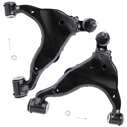 Image of Detroit Axle - 8pc Front End Suspension Kit for 2003-2009 Toyota 4Runner FJ Cruiser Lexus GX470 2 Lower Control Arms w /Ball Joints 4 Inner Outer Tie Rods 2 Boots 2004 2005 2006 2007 2008 Replacement