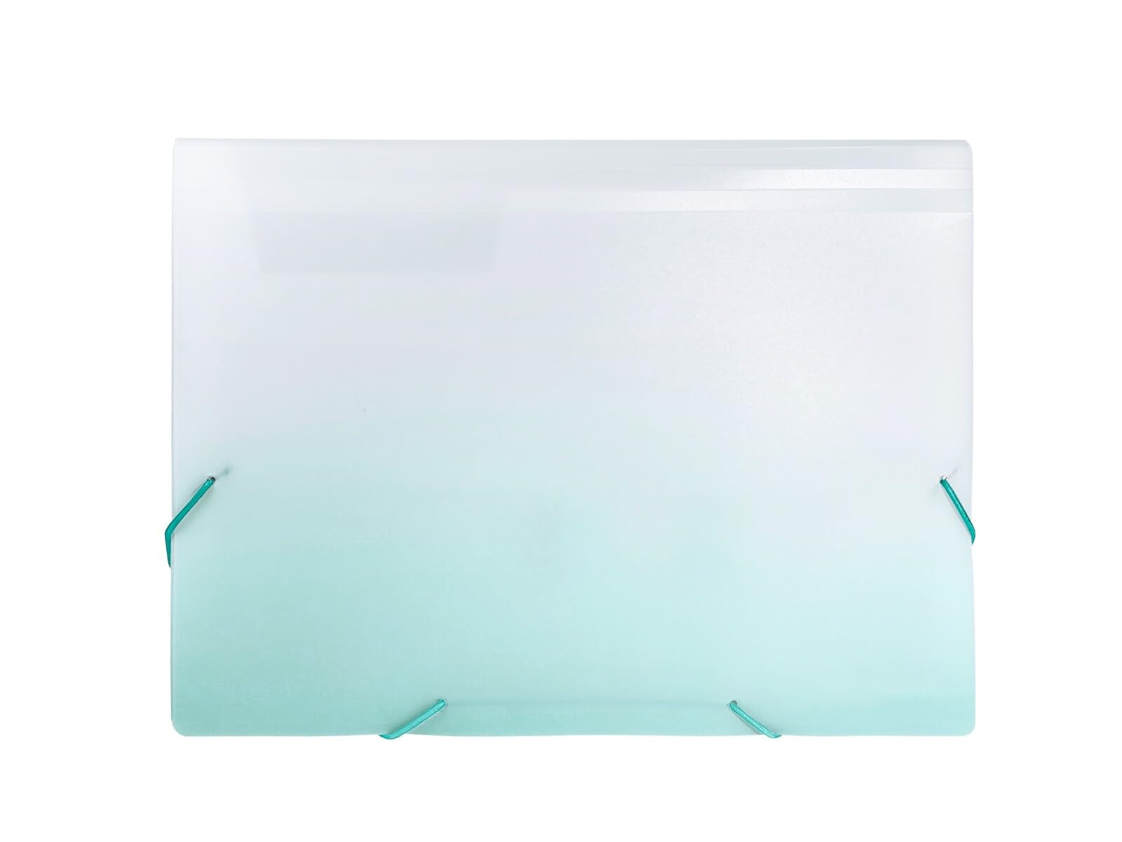 Idena 12108 Document Folder A4 Plastic Expanding File in White and Petrol with 12 Compartments Sorting Folder with Elastic Band Includes Labelling Labels