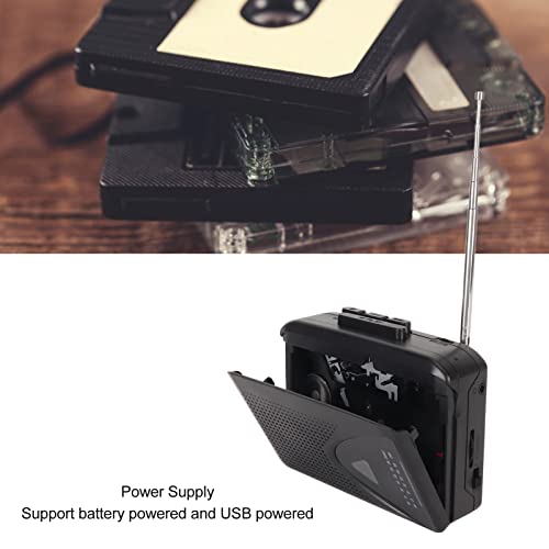Leitor de cassetes portátil, leitor de fita Walkman com rádio FM AM – Converta fitas em arquivos MP3
