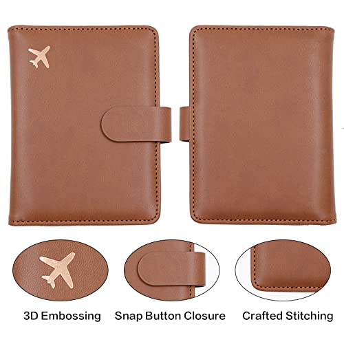 Image of Melsbrinna Rfid Passport Holder for Travel women /Men, Cute Passport Wallet Rfid Blocking Card Slots, Rfid Passport Cover /CaseTravel Wallet, Passport Book Holder (1, Brown)