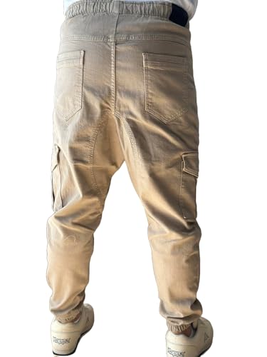 Pantalon cargo jogger PACIFIK saroual homme beige à poches streetwear