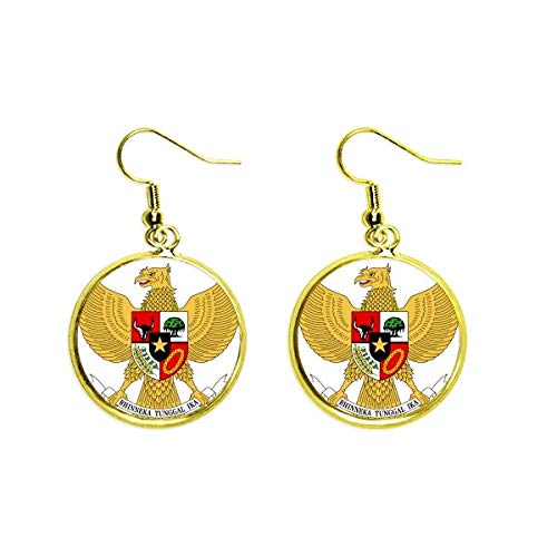 Pendientes de Indonesia tipo gota dorada para cenas y eventos