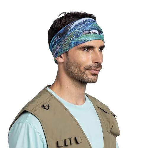 Image of BUFF CoolNet UV Neck Gaiter, UPF 50 Sun Protection, Breathable, Versatile, Quick Dry Face Mask, Fishing Designs, Adult Size