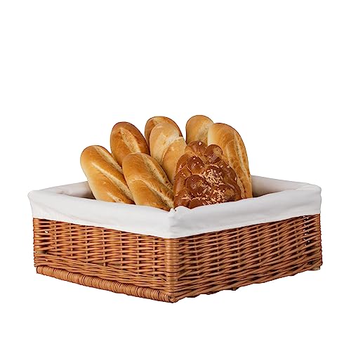Cesta de mimbre transparente rectangular para panadería y orden en casa 6