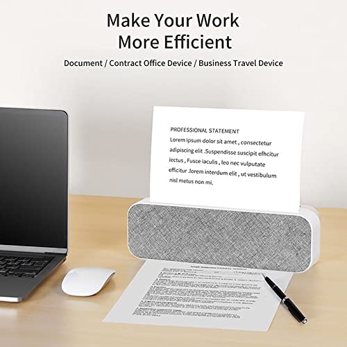 Image of A4 Thermal Portable Printer, Wireless Inkless Bluetooth Mobile Travel Printer, Compatible with Android and iOS, Prints Documents