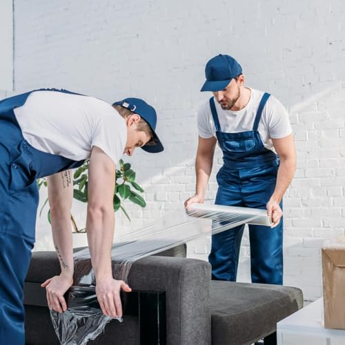 V1 TRADE Stretchfolie 500mm Transparent Strechfolienrolle - Wickelfolie - Handstretchfolie 285m/50cm Verpackungsmaterial - Verpackungsfolie - Folie Für Möbel - Folien Für Umzug - Umzugsfolie