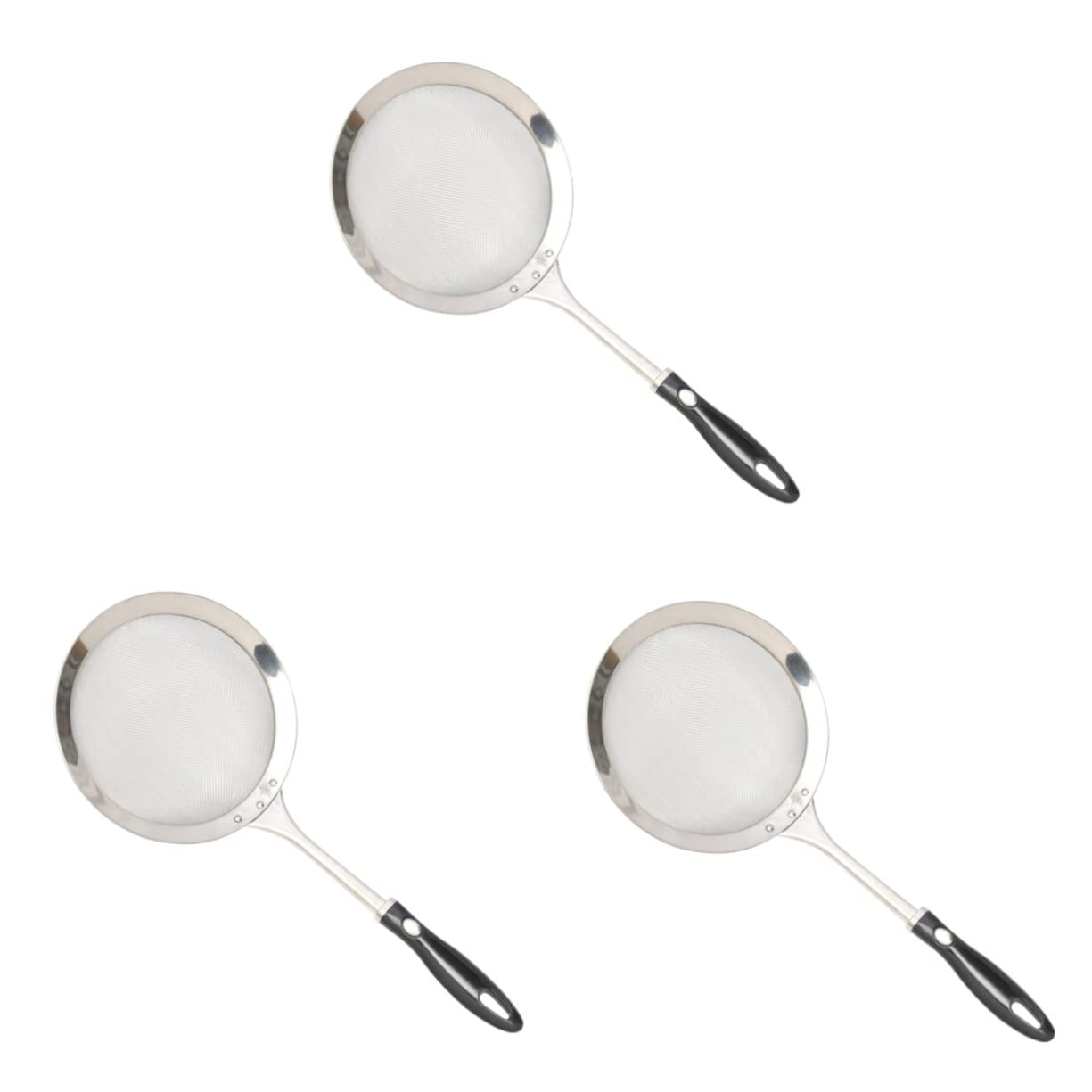 Set mit 3 Küchensieben aus Edelstahlgeflecht – ideal für Mehl, Nudeln und Öl, feinmaschiges Sieb zum Kochen und Abschöpfen
