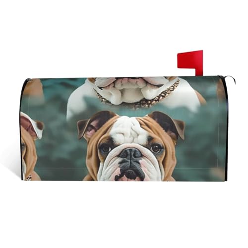 Lustige englische Bulldogge Briefkastenabdeckungen, magnetisch, Standardgröße 64,8 x 53,3 cm, für den Außenbereich, wasserdicht, dekorative Briefkastenverpackung, Briefkasten, für Hof, Heimdekoration