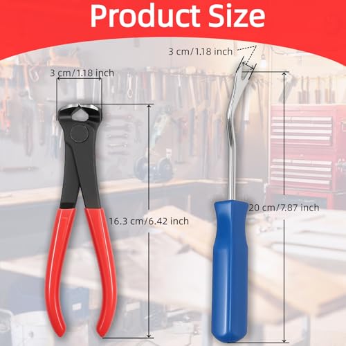 4 Pcs Staple & Nail Puller Tool Kit – Upholstery Staple Remover, Tack Lifter, Nail Puller Pliers & Fastener Remover for Furniture, Floor, Wall, Wood, Car, Photo Frame - Image 4