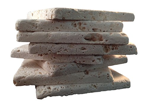 Coaster Tile-Tumbled Travertine Porous Craft Tile In Ivory Color -4X4 In (8 Pieces) #TOP2