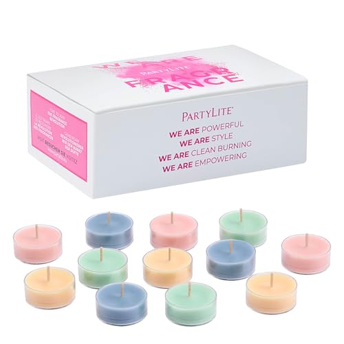PartyLite Tea Lights Sampler Ginger and Coconut with Lavender Scented Candles Gift Set of 12 Aromatherapy with up to 4 to 6 Hours Burn Time Ideal for Home Decor Holiday Gifting and Celebration