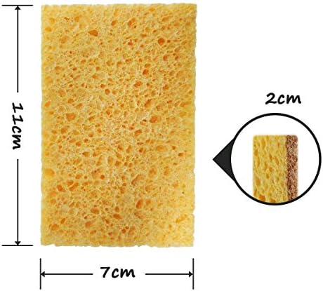 ZERO WASTE WORLD Natural sponge -eco friendly washing up sponges, natural cleaning products for home ,non scratch 100% biodegradable (cellulose sisal)