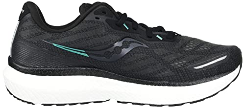Saucony Women's Triumph 19 Running Shoe, Black/White, 8.5 #TOP5