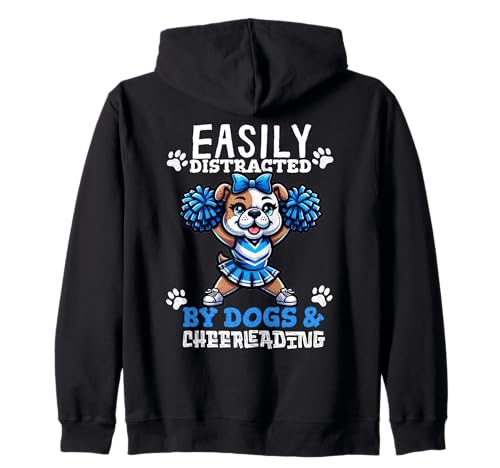 Easily Distracted By Dogs And Cheerleading Funny Cheerleader Sudadera con Capucha