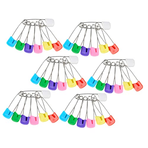 KALLORY 100pcs Large Safety Pins Diaper Pins for Children Nappies Cloth Diapers Bibs Fastener Random Color