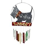 Blue Handworks Glass Wind Chime, Angus Scottie Dog