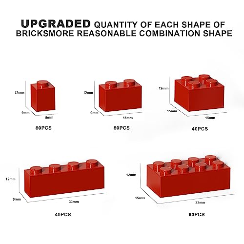 Image of 300 Pcs Classic Building Bricks, Red Bulk Bricks, Compatible with Lego Parts and Pieces, Creative Building Block Toys for Boys Girls Ages 3 4 5 6 7 8 9 10 Year Old(Red 300 Pcs)