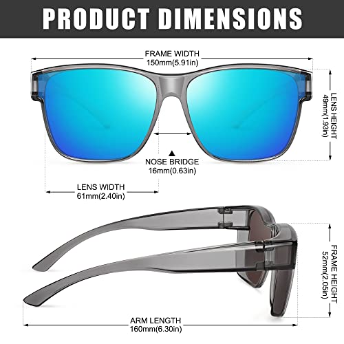Image of Polarized Sunglasses Fit Over Glasses for Women Men | Oversized Square Sun Glasses UV400 Protection
