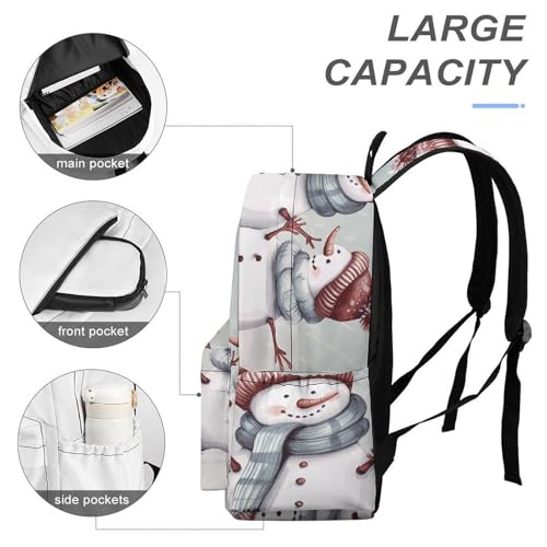 Winter Snowman Printed Backpack Water-Resistant Pack Stylish Bag Lightweight Travel Backpack4
