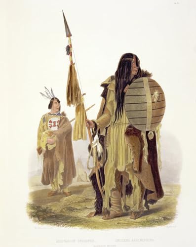 Toile indiens assiniboins Karl Bodmer tableau célèbre décoration salon 60x90