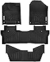OEDRO Floor Mats 3 Row Liner Set fit for 2016-2022 Honda Pilot 8 Passenger Model (No Elite Models), Unique Black TPE All-Weather Guard Includes 1st, 2nd and 3rd Row: Full Set Floor Liners