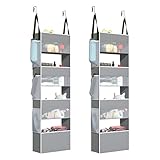 2 Pack Over Door Organizer with 4 Large Capacity Pockets and 6 Mesh Pockets,nursery organizers and s