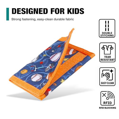 Image of Kids Wallet for Boys Ages 4-12, Sports Balls Boys Wallet, Toddler Wallets with Coin Pocket, Novelty Christmas & Birthday Gift