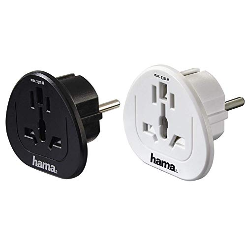 Reisestecker zum Anschluss ausländischer Geräte, schwarz + Reisestecker (zum Anschluss ausländischer Geräte, z.B. UK, USA, China, Italien,