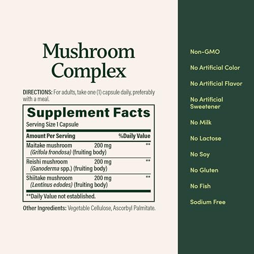 Nature's Bounty Mushroom Complex for Immune Support, 60 Capsules - image 5