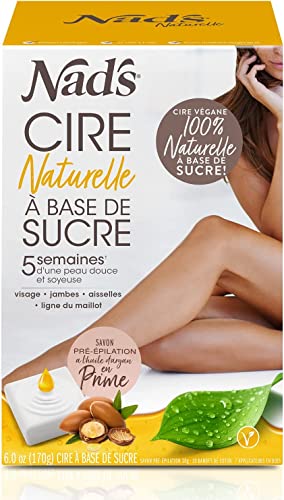 Nad's Cire Naturelle À Base De Sucre, Sugaring Cire d’épilation au Sucre, Pate de Sucre pour epilation, Cire au Sucre, kit D'épilation