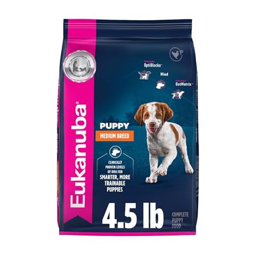 Eukanuba Puppy Medium Breed Dry Dog Food, 4.5 lb Bag