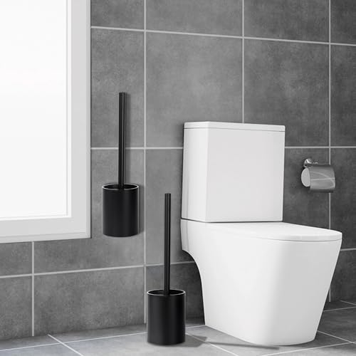 Image of Stainless Steel Wall Mounted Toilet Bowl Brush and Holder Bathroom