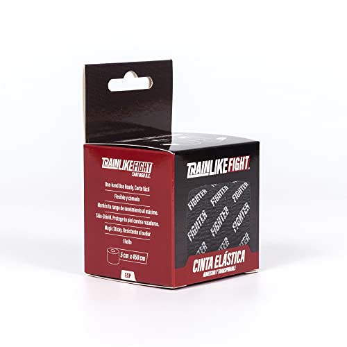 TRAINLIKEFIGHT Stretch Tape - Cinta Elástica para Entrenamiento, Cross Training, calistenia o Fitness - Black/Negro