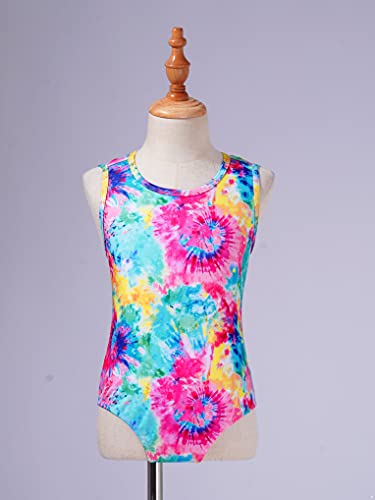 Hansber Kids Girls One Piece Swimwear Tankini Swimsuit Bohemian Printed Spaghetti Straps Tanks Bathing Suit4