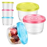 LOORGVEL 6 piezas Contenedores Plásticos para Alimentos Pequeños con Tapa Hermética Reutilizables de Colores Surtidos para Congelador y Refrigerador Almacenamiento Seguro Reutilizable
