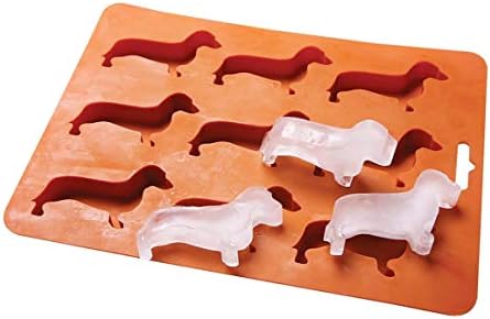 LYWUU Dachshund Dog Shaped Silicone Ice Cube Molds and Tray