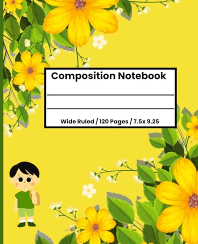 Yellow Composition Notebook Wide Ruled: Aesthetic Notebook | Lined Paper Journal For School Supplies, Writing or Doodling | Gift For Teens, Girls, Boys, Teachers and Students |