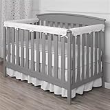 Ahmazingly Rail Cover - Gray/White Reversible Teething Guard, Soft Minky Dot, One 51'x7' & Two 27.5'x7' Covers, Protects Rails, Prevents Bumps & Chewing, Rail Protector, Edge Guard Bumper