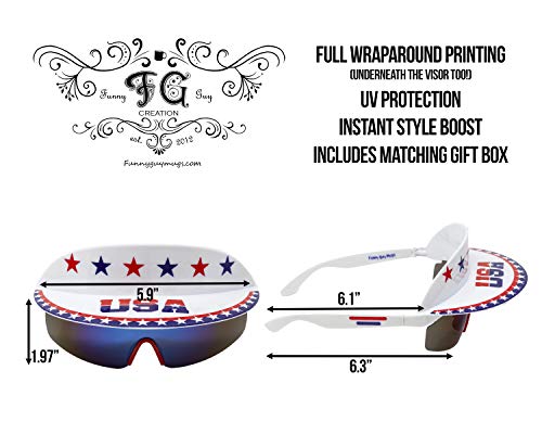Funny Guy Mugs Polarized Visor Sunglasses - Premium 80s & 90s Retro Sunglasses2