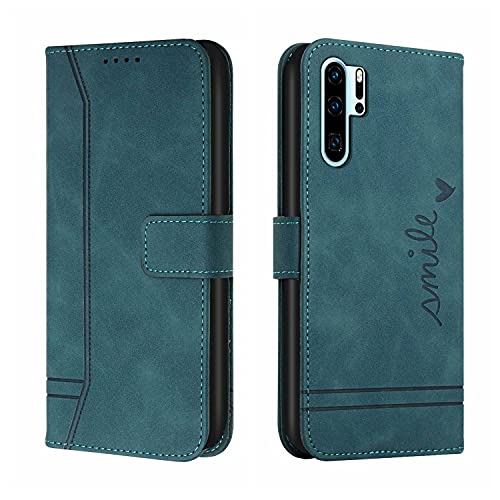 Case for Huawei P30 Pro Case,Ultra Thin PU Leather Case with Magnetic Closure Kickstand Card Slots Flip Cover Case for Huawei P30 Pro -Military Green