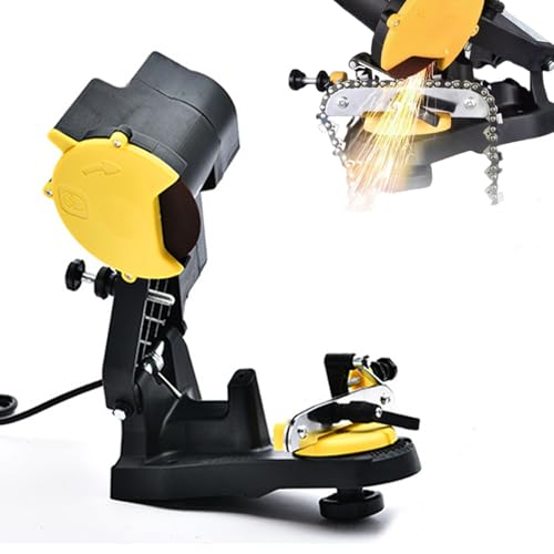 Afilador eléctrico para motosierras con ángulo de Afilado de 35°, 10 Discos de Afilado, Profundidad Ajustable, para un Mantenimiento eficiente de la Cadena de la Motosierra.