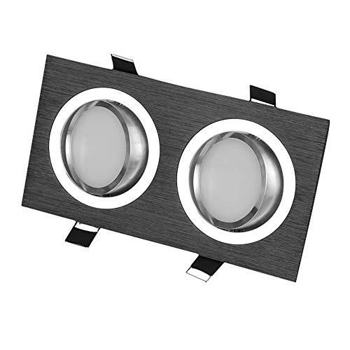 Preisvergleich Produktbild Popertr Schwarz Doppel-Kopf LED-Einbauleuchte 10W rechteckig Verstellbare Einbau Aluminium Einbaustrahler Haushalt Kommerzielle Licht-Embedded-Deckenleuchte (Color : 3000k)