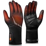 MATKAO Heated Gloves Liners for Men Women, Winter Glove Liners for Arthritis Raynaud's, Thin Heated Gloves for Hiking Riding Running Large