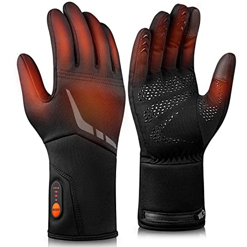 Heated Gloves for Men Women, Winter Glove Liners for Arthritis Raynaud's, Thin Heated Gloves for Ski Hiking Riding Running