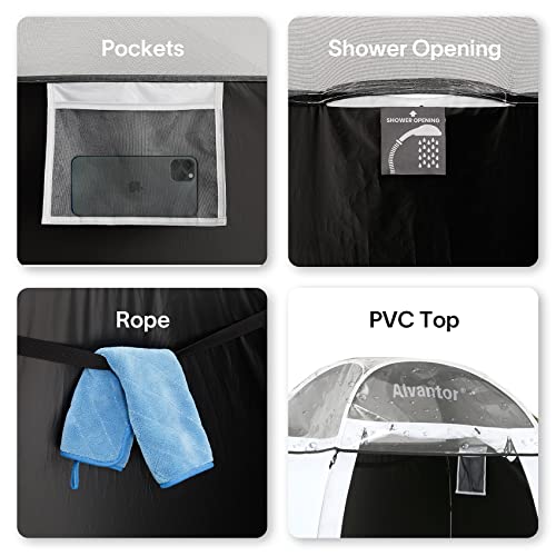 Alvantor Shower Tent Changing Room Outdoor Toilet Privacy Pop Up Camping Dressing Portable Shelter Teflon Coating Fabric 4’X4’X7' Patent #TOP6