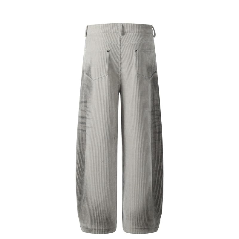Men's Pants Spring Fall Retro Print Corduroy Relaxed Straight Wide Leg Trouser for Men2