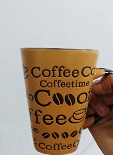 G-KAMP Milk and Coffee Ceramic Mug with Cow Shape Spoon (Brown)