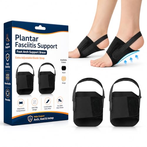 Pnrskter Foot Arch Support   Adjustable Plantar Fasciitis Support Wraps, Anti Slip Arch Support Bands for Flat Feet, High & Fallen Arches, Foot Pain Relief for Women & Men, 2 Pack
